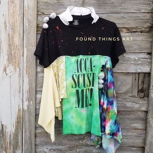 Graphic Tee Upcycled Boho Funky Swing Top